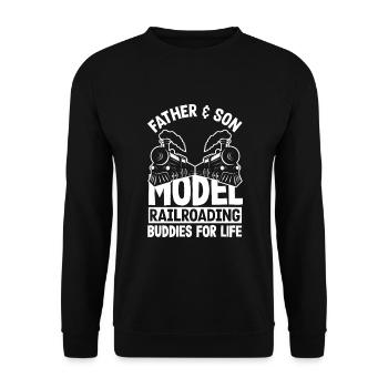 Drôle de Train amant Trains Locomotive cadeau - Sweat-shirt Unisexe - noir - Devant - Alina (178cm) & Michal (187cm)