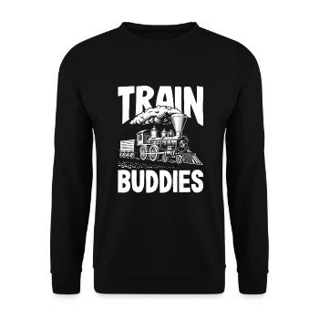 Drôle de Train amant Trains Locomotive cadeau - Sweat-shirt Unisexe - noir - Devant - Alina (178cm) & Michal (187cm)