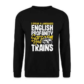 Drôle de Train amant Trains Locomotive cadeau - Sweat-shirt Unisexe - noir - Devant - Alina (178cm) & Michal (187cm)