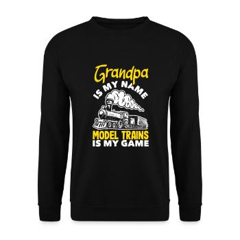 Funny Train Lover Trains Locomotive Gift - Unisex Sweatshirt - black - Front - Alina (178cm) & Michal (187cm)