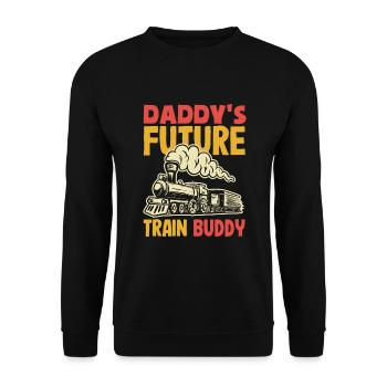 Funny Train Lover Trains Locomotive Gift - Unisex Sweatshirt - black - Front - Alina (178cm) & Michal (187cm)