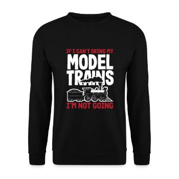 Drôle de Train amant Trains Locomotive cadeau - Sweat-shirt Unisexe - noir - Devant - Alina (178cm) & Michal (187cm)