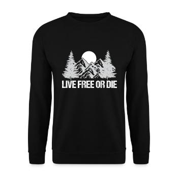 Vivre libre ou mourir rétro Nature Vintage nouveau - Sweat-shirt Unisexe - noir - Devant - Alina (178cm) & Michal (187cm)