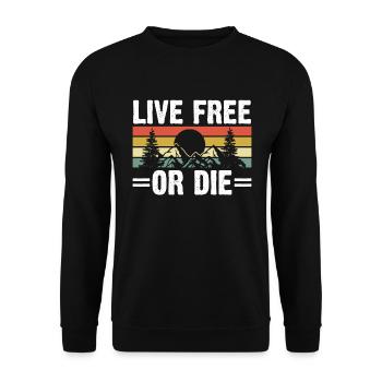 Vivre libre ou mourir Rétro Nature Vintage Nouveau - Sweat-shirt Unisexe - noir - Devant - Alina (178cm) & Michal (187cm)