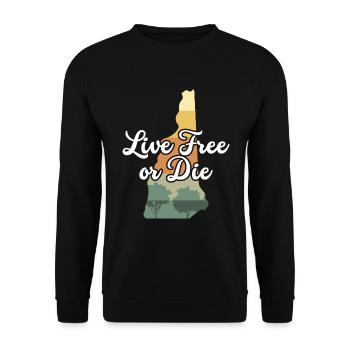 Vivre libre ou mourir rétro Nature Vintage nouveau - Sweat-shirt Unisexe - noir - Devant - Alina (178cm) & Michal (187cm)