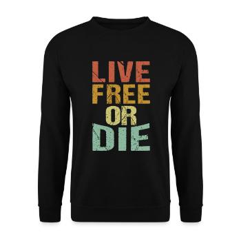 Vivre libre ou mourir rétro Nature Vintage nouveau - Sweat-shirt Unisexe - noir - Devant - Alina (178cm) & Michal (187cm)