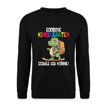 School Enrollment Dino Back to School - Unisex Sweatshirt - black - Front - Alina (178cm) & Michal (187cm)