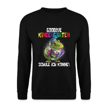 School Enrollment Dino Back to School - Unisex Sweatshirt - black - Front - Alina (178cm) & Michal (187cm)