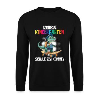 School Enrollment Dino Back to School - Unisex Sweatshirt - black - Front - Alina (178cm) & Michal (187cm)