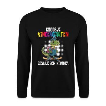 School Enrollment Dino Back to School - Unisex Sweatshirt - black - Front - Alina (178cm) & Michal (187cm)