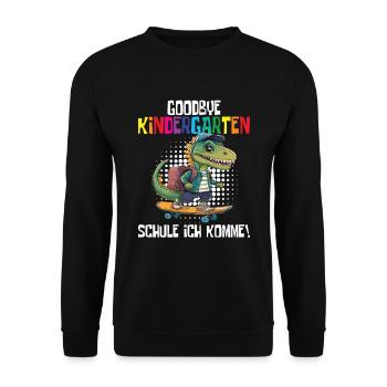 School Enrollment Dino Back to School - Unisex Sweatshirt - black - Front - Alina (178cm) & Michal (187cm)