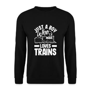 Funny Train Lover Trains Locomotive Gift - Unisex Sweatshirt - black - Front - Alina (178cm) & Michal (187cm)