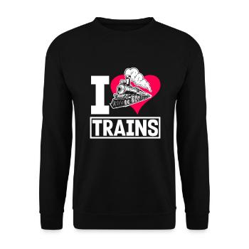 Drôle de Train amant Trains Locomotive cadeau - Sweat-shirt Unisexe - noir - Devant - Alina (178cm) & Michal (187cm)
