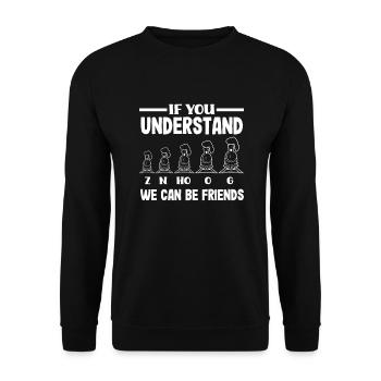 Drôle de Train amant Trains Locomotive cadeau - Sweat-shirt Unisexe - noir - Devant - Alina (178cm) & Michal (187cm)