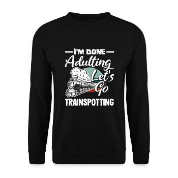 Drôle de Train amant Trains Locomotive cadeau - Sweat-shirt Unisexe - noir - Devant - Alina (178cm) & Michal (187cm)