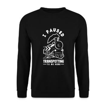 Drôle de Train amant Trains Locomotive cadeau - Sweat-shirt Unisexe - noir - Devant - Alina (178cm) & Michal (187cm)