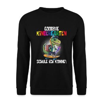 School Enrollment Dino Back to School - Unisex Sweatshirt - black - Front - Alina (178cm) & Michal (187cm)