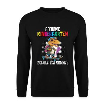School Enrollment Dino Back to School - Unisex Sweatshirt - black - Front - Alina (178cm) & Michal (187cm)
