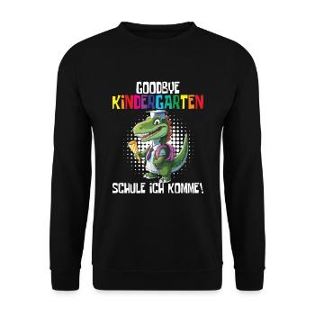 School Enrollment Dino Back to School - Unisex Sweatshirt - black - Front - Alina (178cm) & Michal (187cm)
