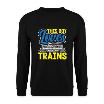 Drôle de Train amant Trains Locomotive cadeau - Sweat-shirt Unisexe - noir - Devant - Alina (178cm) & Michal (187cm)