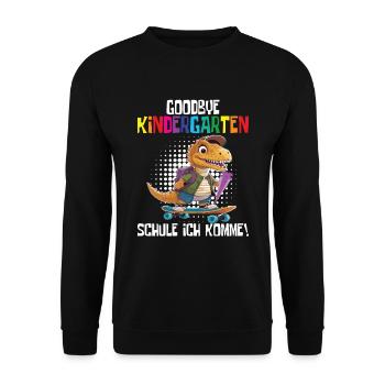 School Enrollment Dino Back to School - Unisex Sweatshirt - black - Front - Alina (178cm) & Michal (187cm)