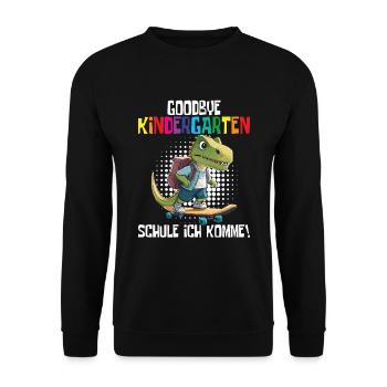 School Enrollment Dino Back to School - Unisex Sweatshirt - black - Front - Alina (178cm) & Michal (187cm)