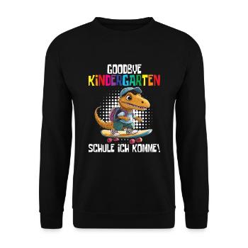 School Enrollment Dino Back to School - Unisex Sweatshirt - black - Front - Alina (178cm) & Michal (187cm)