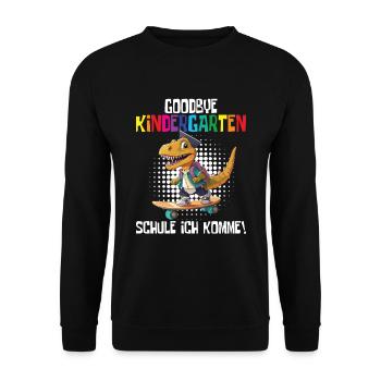 School Enrollment Dino Back to School - Unisex Sweatshirt - black - Front - Alina (178cm) & Michal (187cm)