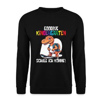 School Enrollment Dino Back to School - Unisex Sweatshirt - black - Front - Alina (178cm) & Michal (187cm)