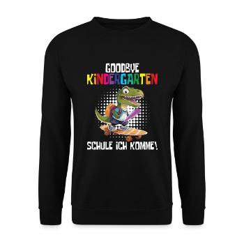 School Enrollment Dino Back to School - Unisex Sweatshirt - black - Front - Alina (178cm) & Michal (187cm)