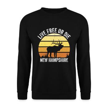 Nature Graphic "Live Free Or The New Hampshire" - Unisex Sweatshirt - black - Front - Alina (178cm) & Michal (187cm)
