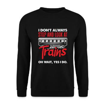 Drôle de Train amant Trains Locomotive cadeau - Sweat-shirt Unisexe - noir - Devant - Alina (178cm) & Michal (187cm)