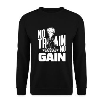 Funny Train Lover Trains Locomotive Gift - Unisex Sweatshirt - black - Front - Alina (178cm) & Michal (187cm)