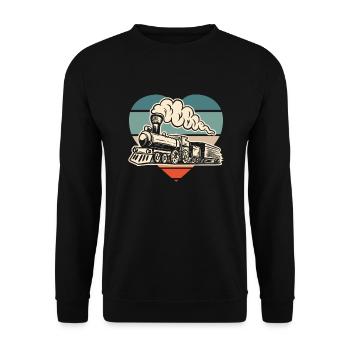 Drôle de Train amant Trains Locomotive cadeau - Sweat-shirt Unisexe - noir - Devant - Alina (178cm) & Michal (187cm)