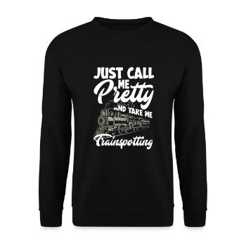 Funny Train Lover Trains Locomotive Gift - Unisex Sweatshirt - black - Front - Alina (178cm) & Michal (187cm)