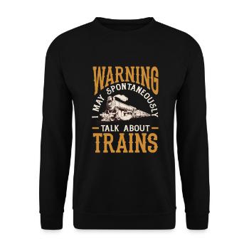 Funny Train Lover Trains Locomotive Gift - Unisex Sweatshirt - black - Front - Alina (178cm) & Michal (187cm)