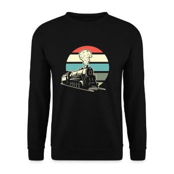 Drôle de Train amant Trains Locomotive cadeau - Sweat-shirt Unisexe - noir - Devant - Alina (178cm) & Michal (187cm)