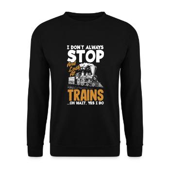 Drôle de Train amant Trains Locomotive cadeau - Sweat-shirt Unisexe - noir - Devant - Alina (178cm) & Michal (187cm)
