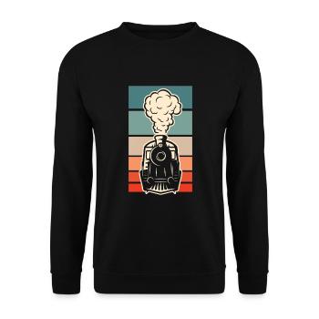 Drôle de Train amant Trains Locomotive cadeau - Sweat-shirt Unisexe - noir - Devant - Alina (178cm) & Michal (187cm)