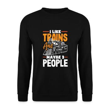 Drôle de Train amant Trains Locomotive cadeau - Sweat-shirt Unisexe - noir - Devant - Alina (178cm) & Michal (187cm)