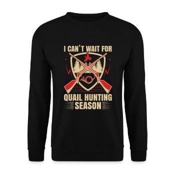 Design pour les amateurs de la saison de chasse à la caille - Sweat-shirt Unisexe - noir - Devant - Alina (178cm) & Michal (187cm)
