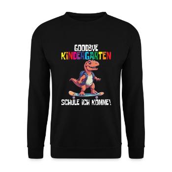 School Enrollment Dino Back to School - Unisex Sweatshirt - black - Front - Alina (178cm) & Michal (187cm)