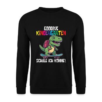 School Enrollment Dino Back to School - Unisex Sweatshirt - black - Front - Alina (178cm) & Michal (187cm)
