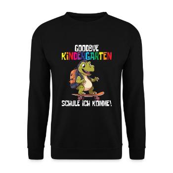 School Enrollment Dino Back to School - Unisex Sweatshirt - black - Front - Alina (178cm) & Michal (187cm)