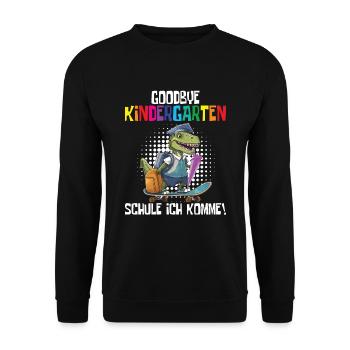 School Enrollment Dino Back to School - Unisex Sweatshirt - black - Front - Alina (178cm) & Michal (187cm)