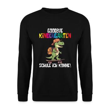 School Enrollment Dino Back to School - Unisex Sweatshirt - black - Front - Alina (178cm) & Michal (187cm)