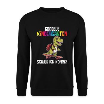 School Enrollment Dino Back to School - Unisex Sweatshirt - black - Front - Alina (178cm) & Michal (187cm)