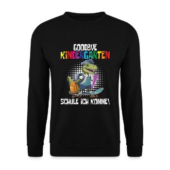 School Enrollment Dino Back to School - Unisex Sweatshirt - black - Front - Alina (178cm) & Michal (187cm)