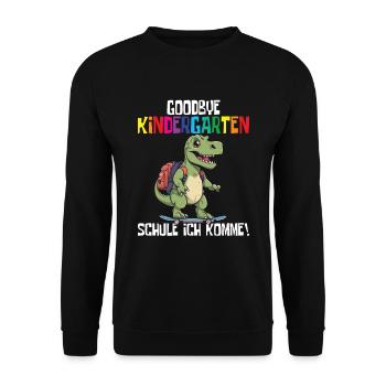 School Enrollment Dino Back to School - Unisex Sweatshirt - black - Front - Alina (178cm) & Michal (187cm)