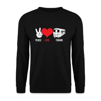 Drôle de Train amant Trains Locomotive cadeau - Sweat-shirt Unisexe - noir - Devant - Alina (178cm) & Michal (187cm)